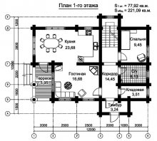 Проект дома ПД-002 План 1-го этажа